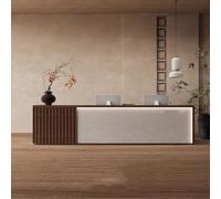 Scrivania moderna con illuminazione a LED e contenitore, resistente ai graffi, con cassetto chiudibile a chiave, per salone, negozio al dettaglio, ristorante, G, 120 x 55 x 100 cm