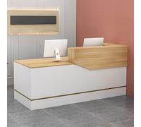 Scrivania moderna con luce a LED, cassetti e armadietto con serratura - elegante bancone anteriore per ingressi, saloni, negozi al dettaglio, uffici domestici e aree di accoglienza