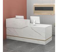 Scrivania moderna con luce a LED, cassetti e banconi con serratura, elegante reception per ingressi, saloni, spazi commerciali, uffici domestici e aree di accoglienza