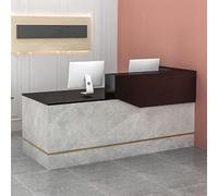 Scrivania moderna con luce LED, cassetti e armadietto con serratura a chiave, elegante bancone anteriore per ingressi, saloni, spazi commerciali, uffici domestici e aree di accoglienza