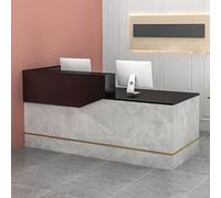 Scrivania moderna con luce LED, cassetti e armadietto con serratura a chiave, elegante bancone anteriore per ingressi, saloni, spazi commerciali, uffici domestici e aree di accoglienza