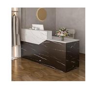 Scrivania moderna da 280 cm, elegante, in legno, con cassetti chiudibili, per uffici, hotel, negozi e boutique, design elegante e funzionale