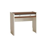 Scrivania moderna in legno massello con specchio e luci, piccola toletta compatta con cassetti portaoggetti, scrivania da trucco per camerino, camera da letto(100cm, Table)