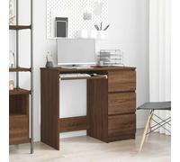 Scrivania Moderna in Legno Multistrato Rovere Marrone 90x45x76 cm con 3 Cassetti - Scrivania da Ufficio e Studio Elegante, Robusta Facile da Pulire per Casa e Lavoro