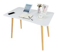 Scrivania moderna in legno per casa e ufficio, 100 x 60 cm, con gambe solide, tavolo da studio elegante, scrivania per camera da letto, postazione di lavoro compatta per laptop, perfetta per piccoli