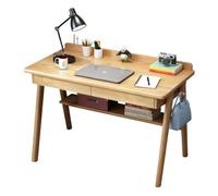 Scrivania moderna metà secolo in legno massello - Scrivania multifunzionale per computer per casa e ufficio con cassetti, ripiano portaoggetti e ganci, facile da montare, tavolo per scrittura/studio