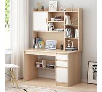 Scrivania moderna per casa e ufficio con ripiano portaoggetti, scrivania per studio con armadio e libreria, scrivania per computer portatile con ripiano (120 x 45 x 163 cm, dimensioni: 120 x 45 x 163