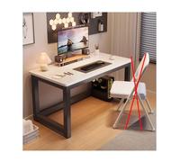 Scrivania moderna per casa e ufficio, postazione di lavoro ergonomica con ampio spazio per le gambe, elegante finitura nera e noce, perfetta per uso camera da letto e ufficio, 100 x 60 cm.