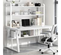Scrivania moderna per computer con libreria - Scrivania salvaspazio per casa e ufficio, stazione di lavoro ideale per studiare e migliorare la produttività