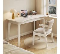 Scrivania moderna per computer in noce con 2 cassetti, scrivania ergonomica in legno massello per casa, ufficio e studio per una maggiore produttività e comfort