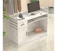Scrivania moderna per negozio di abbigliamento | Petit Reception Bancone per salone di bellezza e bar | Mobili da reception minimalista, elegante tavolo da ricevimento