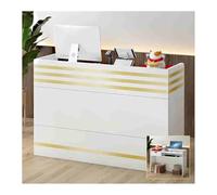 Scrivania moderna per reception, bancone da ufficio con spaziosa scrivania dal design versatile per qualsiasi spazio di lavoro, elegante finitura bianca, 100 cm, ideale per uso aziendale