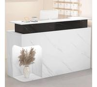 Scrivania moderna per reception con armadietto e cassetto, bancone per negozi di abbigliamento e saloni di bellezza, mobili eleganti per un servizio clienti efficiente