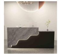 Scrivania moderna per reception con cassetti, bancone per saloni e vendita al dettaglio, grigio A, orientamento destro, 99,8 x 66,8 x 99,8 cm, elegante soluzione per la reception
