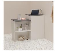 Scrivania moderna per reception, con cassetti bloccabili, guide in metallo, tripla sezione e doppio piano di lavoro rinforzato, ideale per negozi di abbigliamento e reception