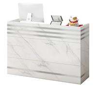 Scrivania moderna per reception, con cassetti chiudibili, antipolvere, ideale per ufficio, atrio, salone, piccolo tavolo anteriore in legno