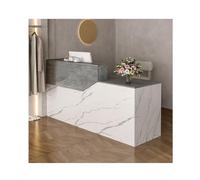 Scrivania moderna per reception, con cassetti chiudibili, elegante, per ufficio, salone, clinica, negozio, casa, 140 cm, design funzionale ed elegante per uso aziendale