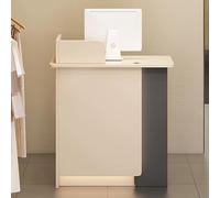 Scrivania moderna per reception con cassetti chiudibili per salone di bellezza, clinica, ufficio, piccola scrivania frontale per sala ricevimenti, 80 cm, colore: grigio