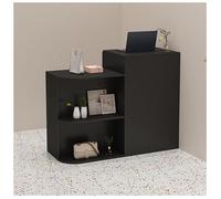 Scrivania moderna per reception, con cassetti chiudibili, tripla sezione, binari in metallo, doppio piano di lavoro rinforzato, ideale per negozi di abbigliamento e aree di ricevimento