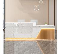 Scrivania moderna per reception, con cassetti e armadietti con serratura, bancone anteriore, per ufficio, vendita al dettaglio, saloni di cassa e SOHO, mobili eleganti e funzionali per receptionist