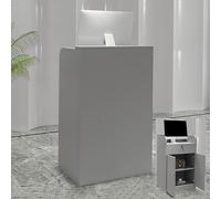 Scrivania moderna per reception con cassetti, multifunzione, in legno, elegante registratore di cassa, per uffici e negozi, grigio, 60 x 42 x 95 cm