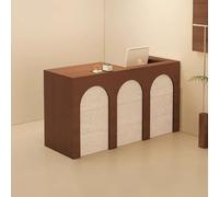 Scrivania moderna per reception, con cassetto, chiudibile a chiave, passacavi per ingresso e casse