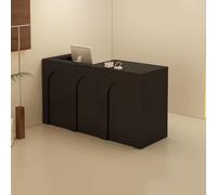 Scrivania moderna per reception, con cassetto, chiudibile a chiave, passacavi per ingresso e casse