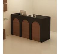 Scrivania moderna per reception, con cassetto, chiudibile a chiave, passacavi per ingresso e casse