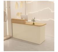 Scrivania moderna per reception, con cassetto per tastiera, armadietti con serratura a un'anta, elegante mobile da ufficio da 120 cm