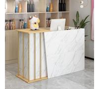 Scrivania moderna per reception con cassetto portaoggetti semplice bancone cassa tavolo da reception elegante scrivania anteriore per ufficio e atrio. Design ergonomico per il massimo comfort.