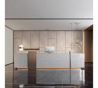 Scrivania moderna per ricevimento a LED con contenitore bloccabile | Scrivania moderna per ricevimento a LED, con armadietto con serratura, elegante legno progettato per saloni e piccole imprese