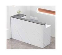 Scrivania moderna per ufficio - elegante tavolo per receptionist grigio e bianco con ampio spazio di archiviazione, postazione di lavoro ergonomica per front office ideale per molteplici scenari