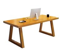Scrivania Moderna per Ufficio, Scrivania Lunga E Minimalista per Camera da Letto, Postazione di Lavoro Robusta in Legno di Pino(Amber Yellow,120 * 60 * 75cm)