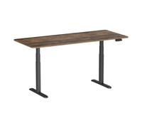Scrivania Motorizzata Kimex 180x75 cm Marrone Rustico Base Nera USB-C