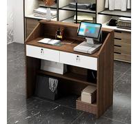 Scrivania multifunzionale in legno con cassetti chiudibili, elegante bancone da ufficio moderno per la reception per uso domestico o aziendale