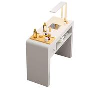 Scrivania multifunzionale Nail Tech della stazione del tavolo della manicure, Heavy Duty Nail Art del metallo, Doppi ripiani di stoccaggio Nail Art di bellezza con il collettore della polver