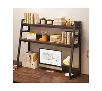 Scrivania multiuso in legno per computer, con mensola portaoggetti e espositore ideale per casa e ufficio, colore nero, 30 x 13 x 35 cm