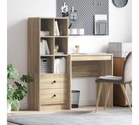 Scrivania Norris Rovere Sonoma 2 cassetti 6 scomparti 76x70x40 cm