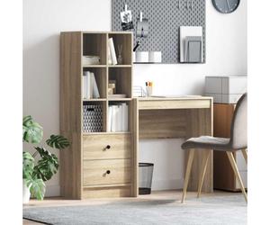 Scrivania Norris Rovere Sonoma 2 cassetti 6 scomparti 76x70x40 cm