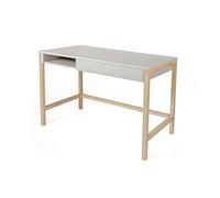 Scrivania Northgate MEL grigia in legno ingegnerizzato e massiccio, dimensioni 112 x 60 x h76 cm, peso 26 Kg, finitura grigio, betulla grigio