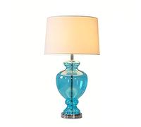 scrivania per banco blu tavolo da comodino in vetro s con tonalità in tessuto comodini trasparenti concisi per il ristorante Cafe, da 26,7 "Desk Light LED LED