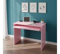 Scrivania Per Cameretta Postazione Desk PC Studio Ufficio Design Moderno Con Piano Scorrevole Piedini ABS Ideale Per Studio Compiti E Lavoro Quotidiano 90 x 54 x 79 Cm Rosa