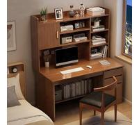 Scrivania per casa e ufficio con libreria e cassetti, elegante tavolo per computer per postazione di lavoro, 119,4 x 45,7 x 162,6 cm, ideale per la produttività