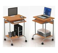 Scrivania Mobile Compatta per Computer con Ripiano Tastiera Scorrevole 305694