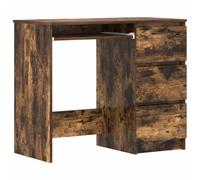 Scrivania per Computer con 3 Cassetti Portaoggetti per Piccoli Spazi Tavolo da Studio per Casa e Ufficio in Derivati del Legno 90 X 45 X 76 Cm (Rovere affumicato)