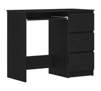 Scrivania per Computer con 3 Cassetti Portaoggetti per Piccoli Spazi Tavolo da Studio per Casa e Ufficio in Derivati del Legno 90 X 45 X 76 Cm (Quercia nera)
