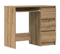 Scrivania per Computer con 3 Cassetti Portaoggetti per Piccoli Spazi Tavolo da Studio per Casa e Ufficio in Derivati del Legno 90 X 45 X 76 Cm (Rovere artigianale)