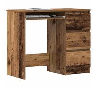 Scrivania per Computer con 3 Cassetti Portaoggetti per Piccoli Spazi Tavolo da Studio per Casa e Ufficio in Derivati del Legno 90 X 45 X 76 Cm (Legno vecchio)