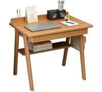 Scrivania per computer con cassetti, in legno massello, scrivania moderna metà secolo, per casa e ufficio, tavolo da studio in quercia, piccola scrivania per camera da letto (colore naturale, 80 x 60