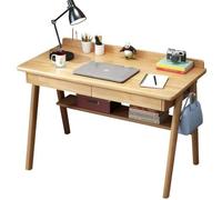 Scrivania per computer con cassetti, in legno massello, scrivania moderna metà secolo, per casa e ufficio, tavolo da studio in quercia, piccola scrivania per camera da letto (colore naturale, 100 x 60